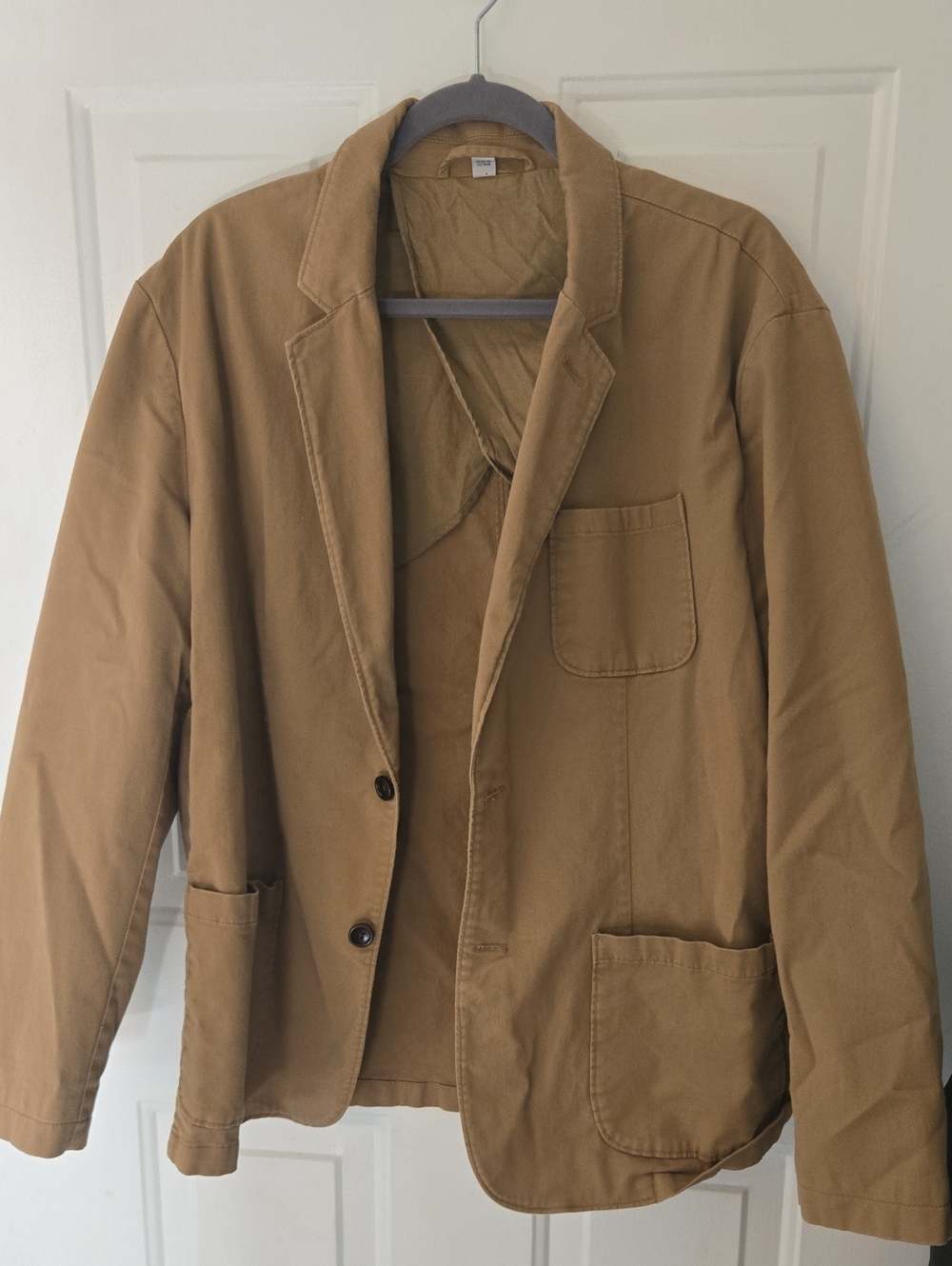 Men's Casual Tan Cotton Blazer Jacket